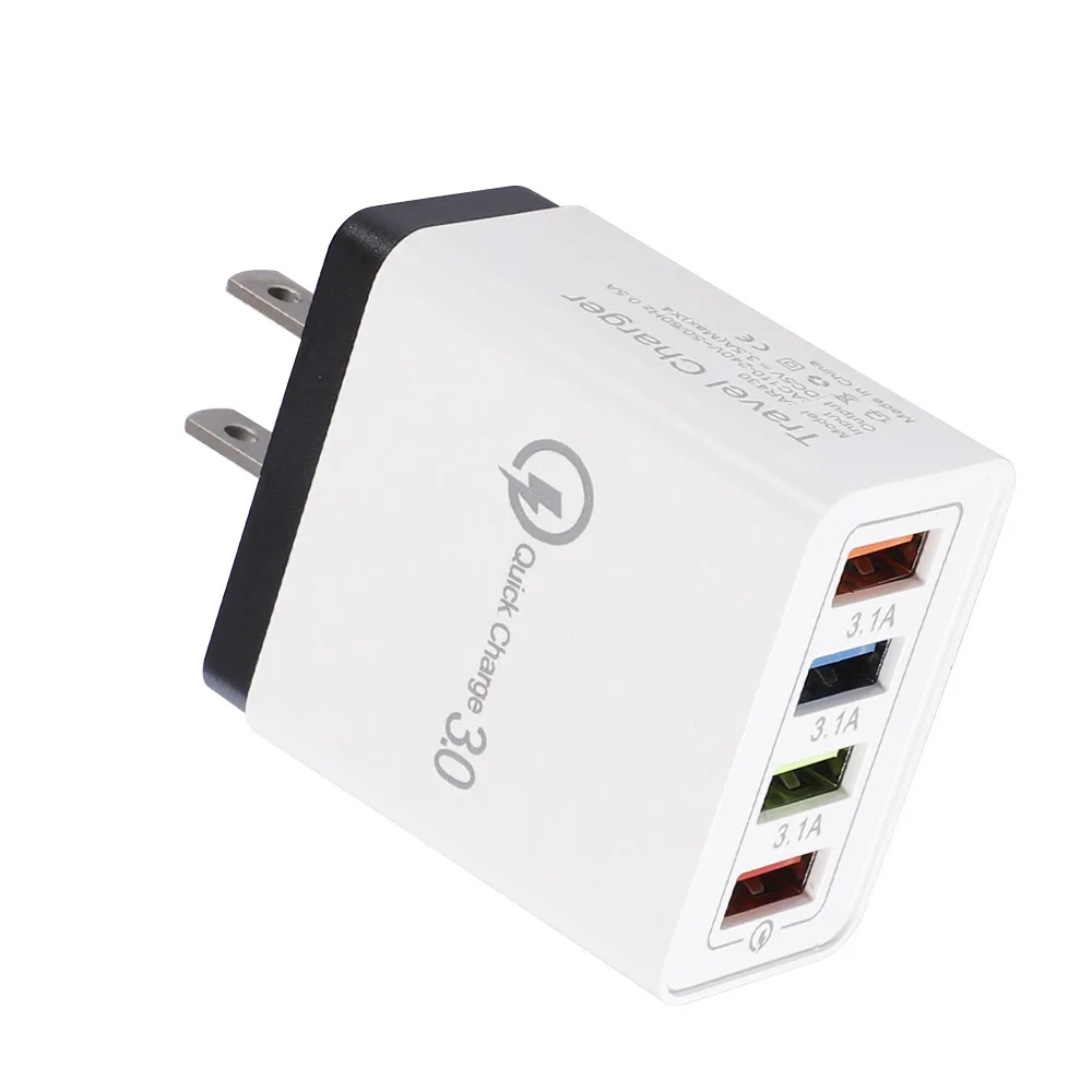  QC3.0 3A 4USB зарядное устройство EU UK US Сетевое для мобильных
