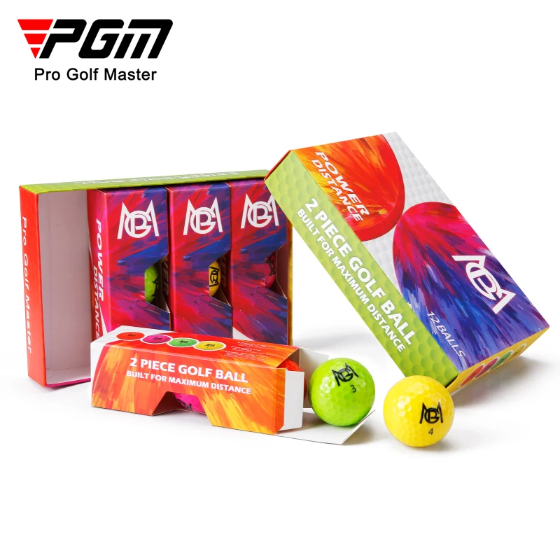 PGM oem high quality 2 layer tournament golf ball set custom box color golf balls custom logo distance golf ball
