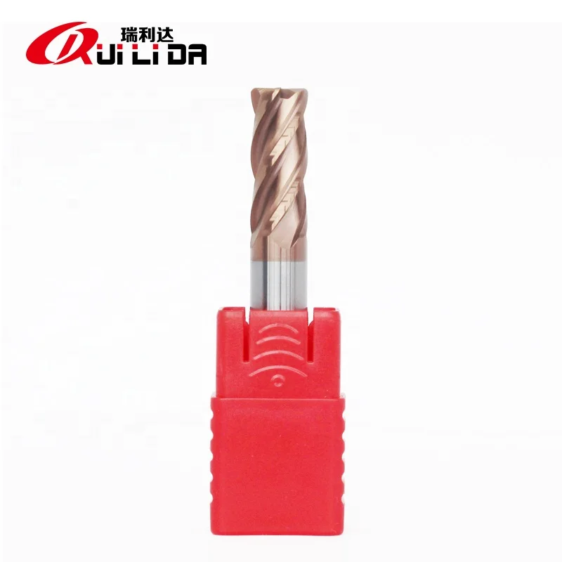 RLD factory manufacturer high quality HRC55 solid carbide endmill 4 flutes 8x60mm flat end mill for cast iron