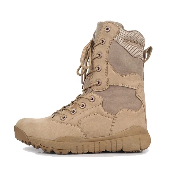 High Tactical Boots Desert Style Leather Tactical Leather Boots Training Khaki Boots