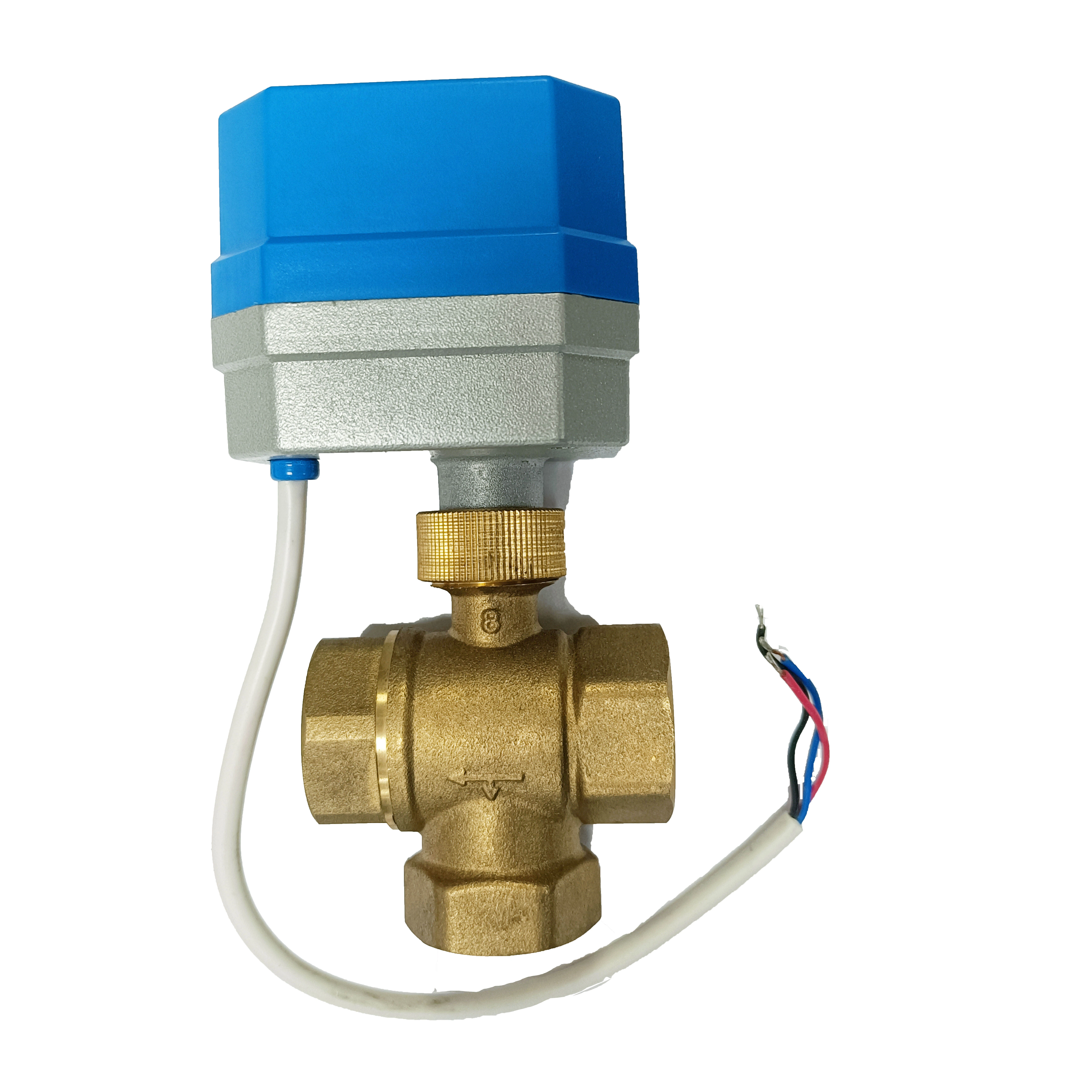 HVAC DC24V Solenoid Valve 24V 3 Ways Brass Ball Valve