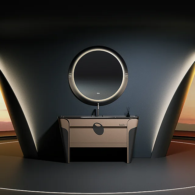 BNITM роскошный набор туалетных столов из нержавеющей стали современный дизайн напольный шкаф для ванной комнаты зеркало и раковина