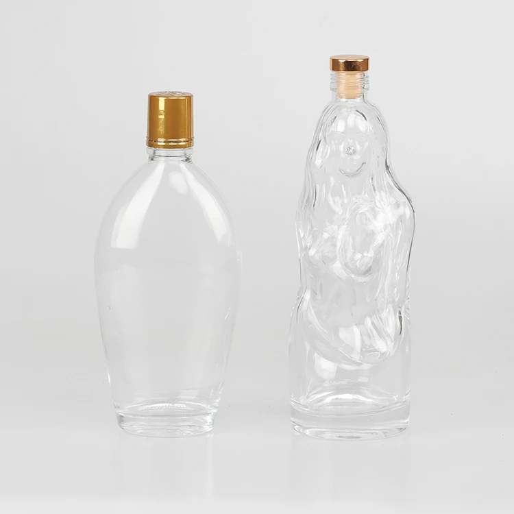 Custom OEM ODM unique empty 500ml 750ml wine glass bottles with seal caps