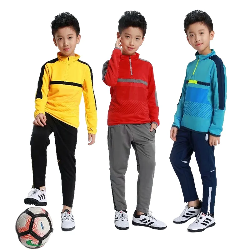 
2021 Custom Two Piece Men Joggers Suits Set Zip Up Set Sweatsuit Tracksuits for man football running track suit for kid 