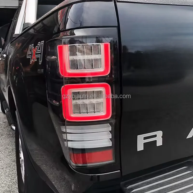 YBJ car accessories rear Driving + Brake+Turning+fog+reverse light For Ranger T6 Double Cab 2012-2015 LED taillight