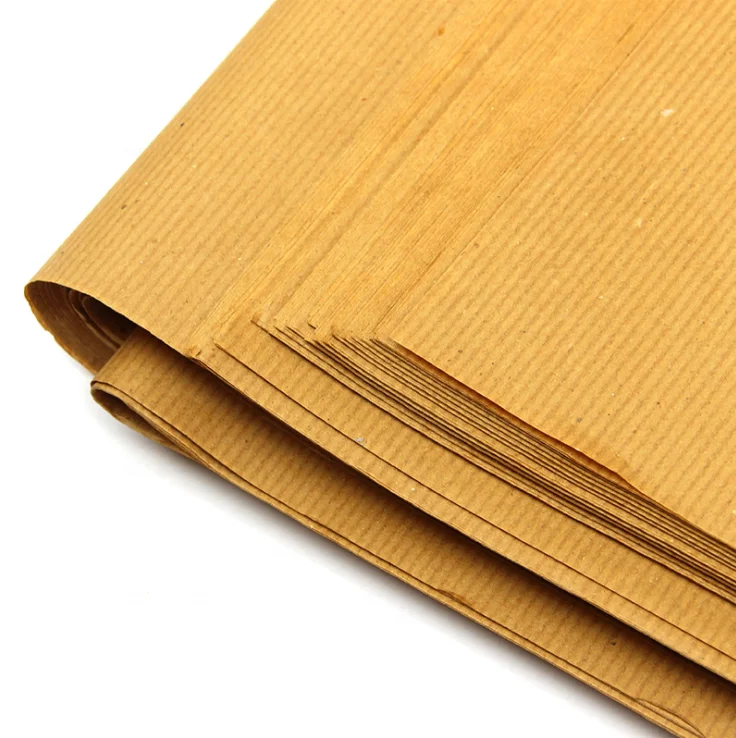 Golden Brown Ribbed Kraft Paper in rolls sheets