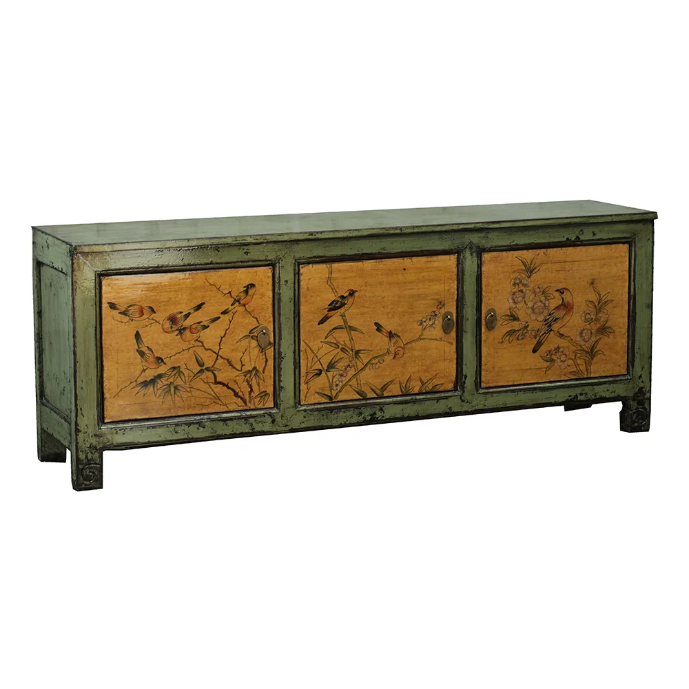 wholesale Chinese antique reproduction high Glossy handpainted tv cabinet