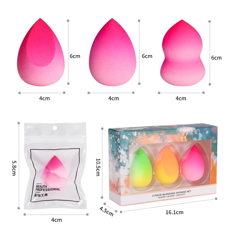 Beauty Products 2025 New Arrivals OEM Gradient Color Beauty Blend Makeup Sponge For Foundation BB Cream