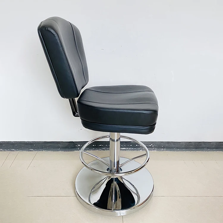 2022 New Developed Casino Seats Synthetic Black Leather Slot Machine Chairs Adjustable Gambling Chairs