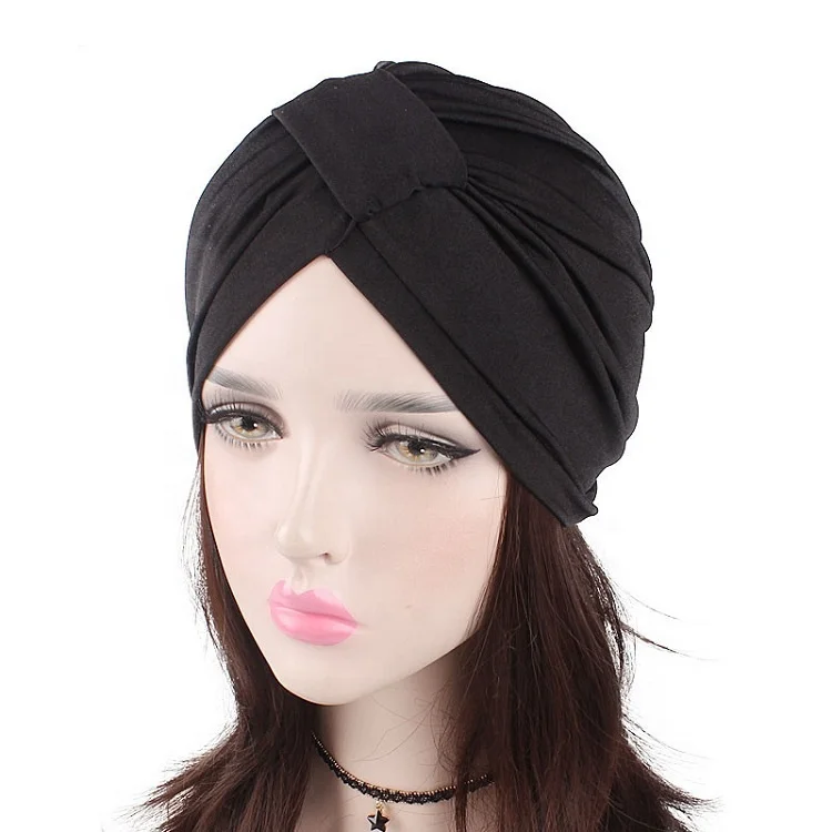 New Style Head Wrap Hijab Women Bandanas Chemo Girls Stretch Turban Hat Adults Muslim Prayer Cap Muslime Women Boonet 5 Pcs JH
