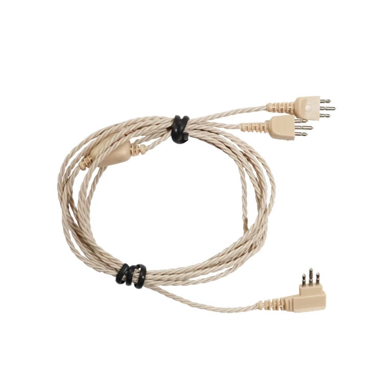 Pocket Aid earphone cord 7001-169 Earphone Cord 3-pin Y-shape 75cm for Body aid/pocket aid