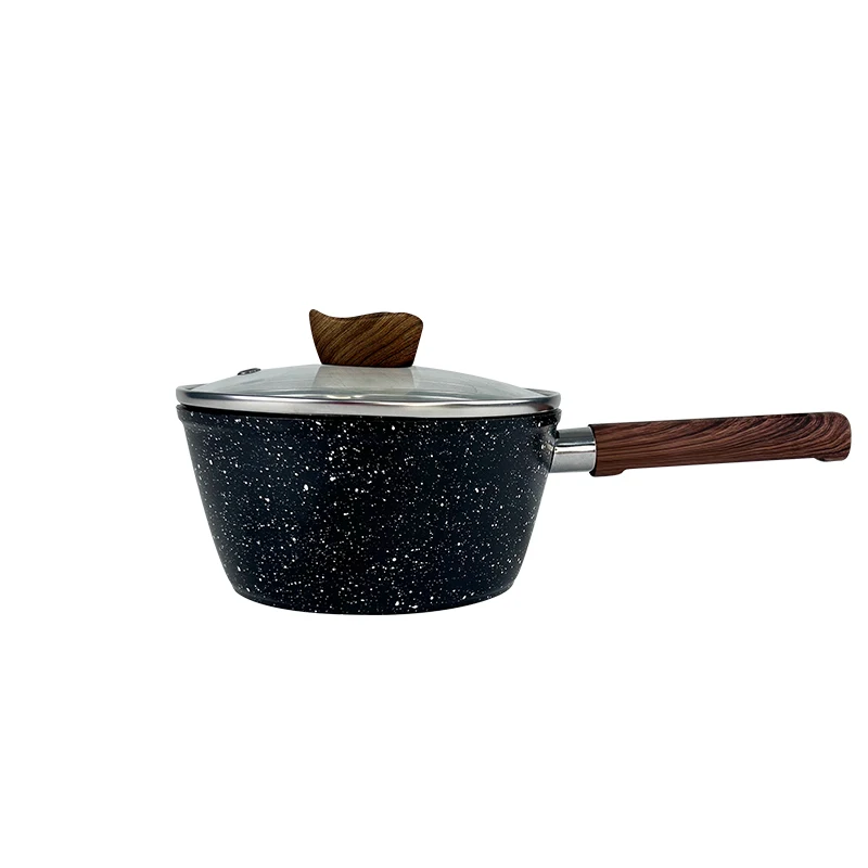 Forged aluminum non stick sauce pan with handle small milk pots cooking stock pan and pot set non-stick cookware utensil