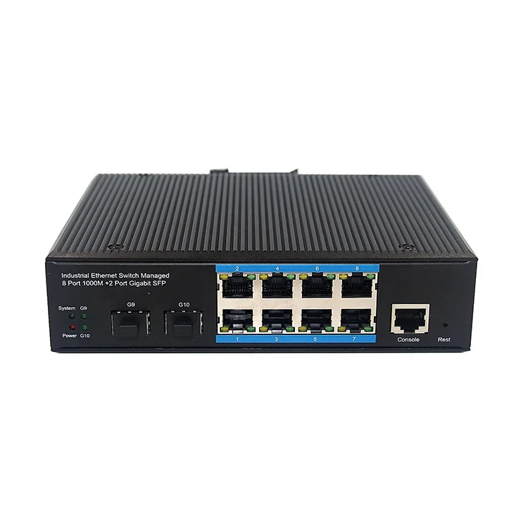 Фабричная поставка 8 портов 10/100/1000BASE-TX + 2G SFP управляемый промышленный Ethernet коммутатор