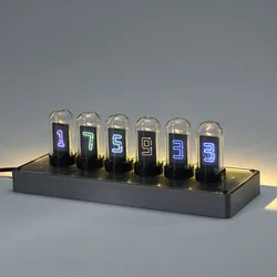 Часы IPS Nixie Destiny Stone Gate Cyberpunk с основанием из алюминиевого сплава, светящиеся часы Nixie Tube, часы для компьютера, настольные часы с орнаментом