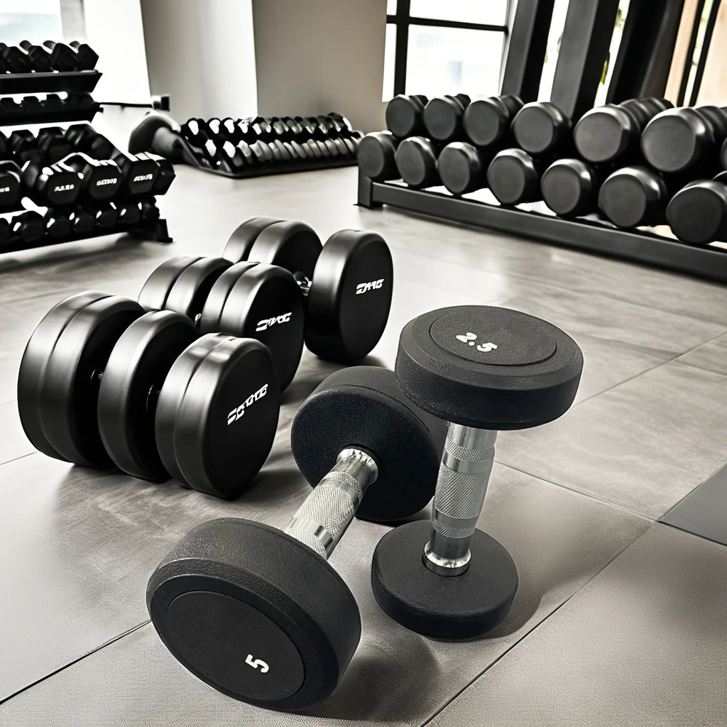 Commercial Gym Use Durable LB KG Head Dumbbells 50kg Rubber Coated Dumbbell Set Fitness Iron/Steel/CPU Material Exercise