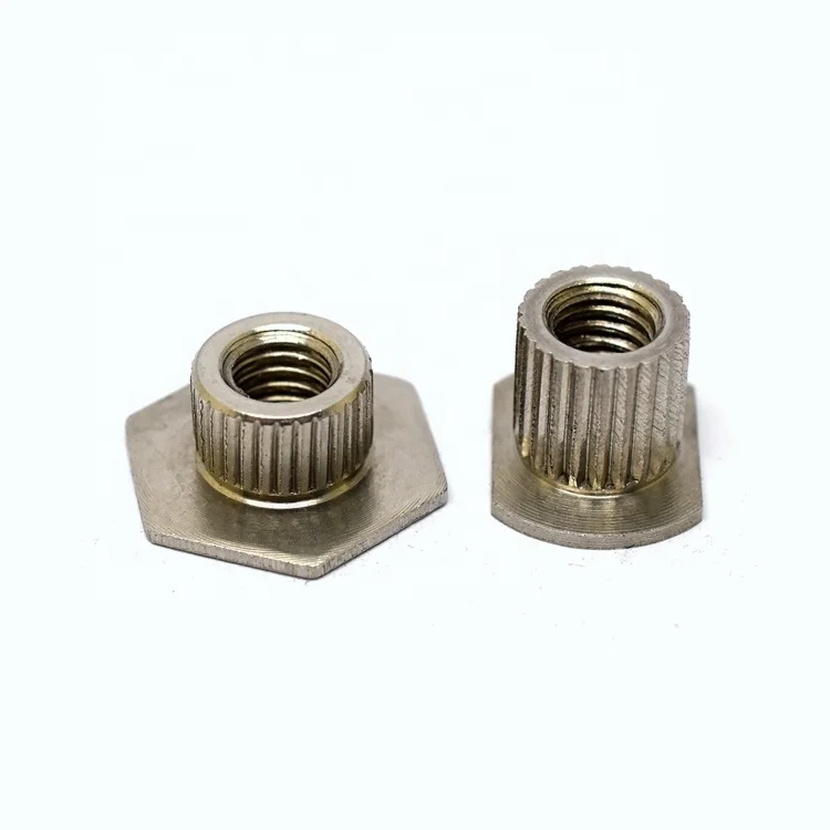 Jiyan Factory Automatic Lathe Produced Straight Knurled Snowboard Threaded Hex Nuts For inserts