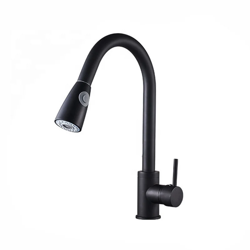 2022 Stainless Steel Hot and Cold Water Flexible Hoses for single handle pull-out Kitchen Faucet and sink tap by black color