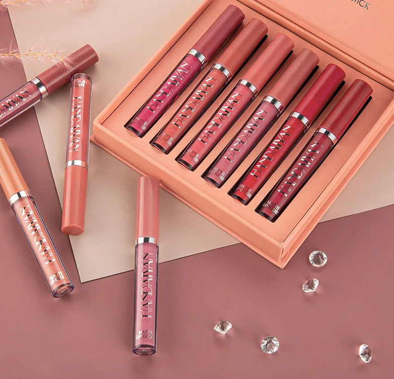 Новинка, водостойкая матовая помада с логотипом на заказ, набор жидких помад от частного бренда