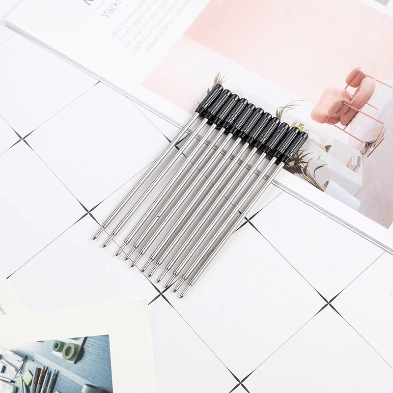 Стержни для шариковых ручек, металлические стержни, черные или синие чернила