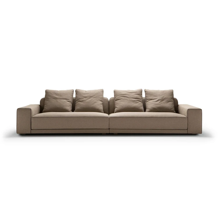 Modern Nordic sofa Living room furniture wood frame feather sofa 3 seater 2 seat fabric sofa