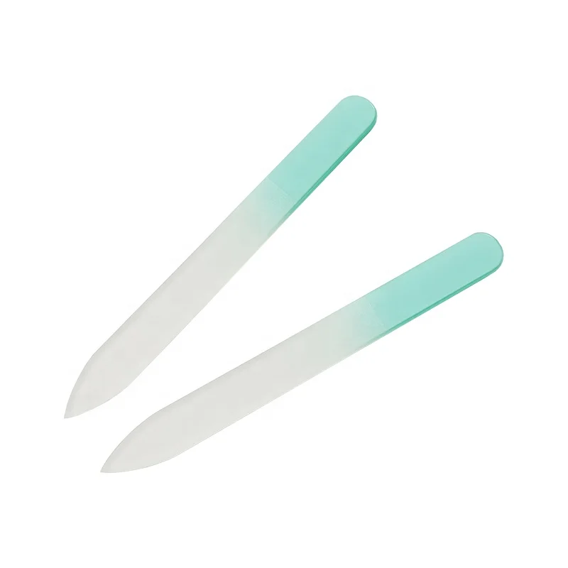 Premium 12cm Etched Glass Nail File 16cm Durable Glass Foot File with Velvet Sleeve