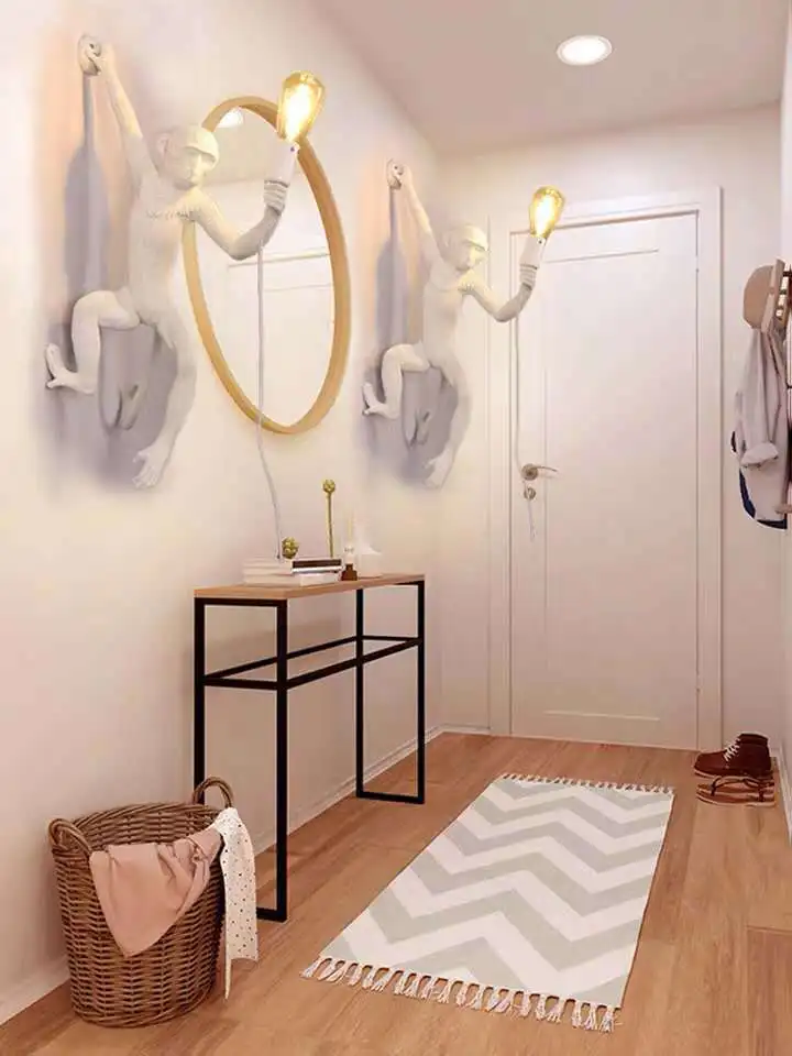 nordic personality art monkey chandelier childrens room table lamp cafe corridor wall lamp shop restaurant animal wall lights