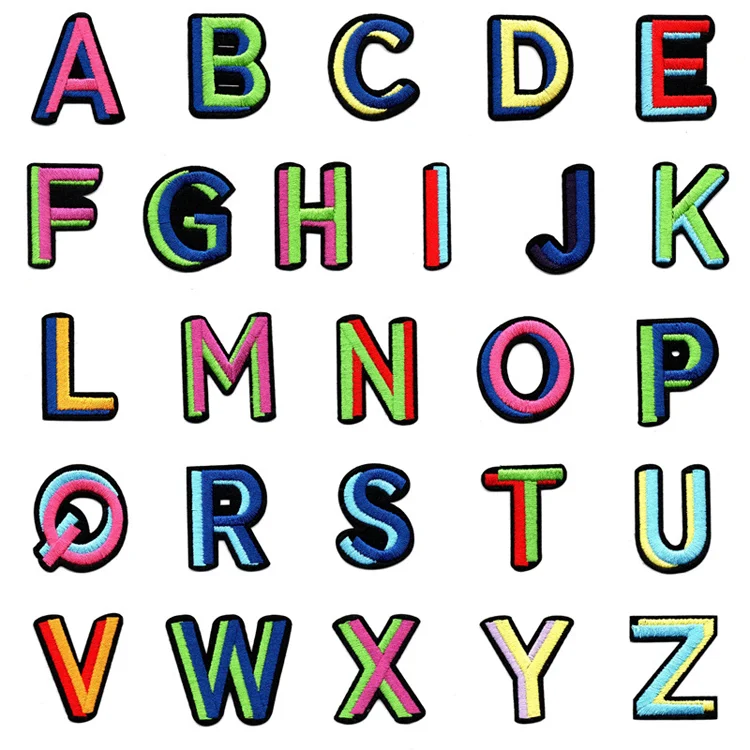  Нашивки с вышивкой надписями на заказ нашивки буквами алфавита для одежды