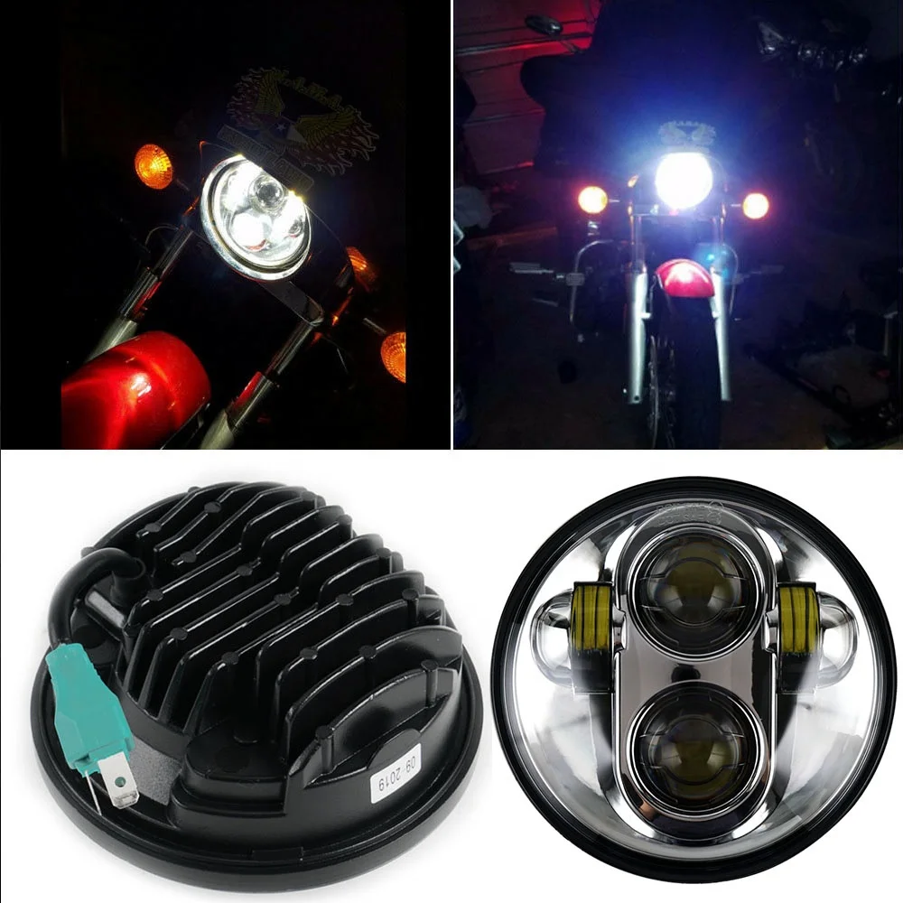 Bevinsee 5.75 Inch 90W Motorcycle Hi/Low Beam Sealed Light LED Projector Headlight For Harley Davidson