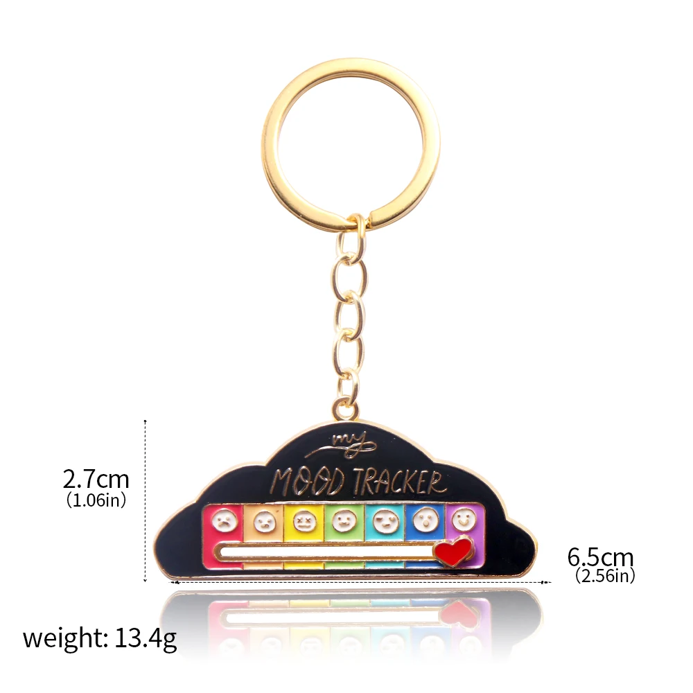 Cute Cartoon My Emotion Manager Cloud Keychains Emotion Zinc Alloy Metal Social Battery Keychain Charms