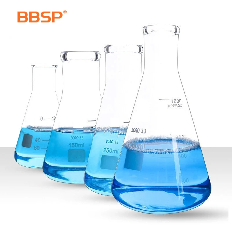 BBSP factory directly supply high quality conical flask erlenmeyer glass conical flask