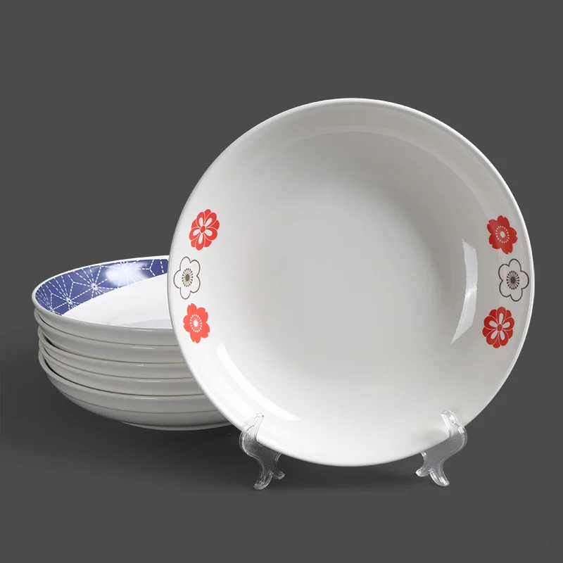 Clear Style Print Shape Accept Custom Size Tableware Ceramic Round Deep Dish Soup Plate