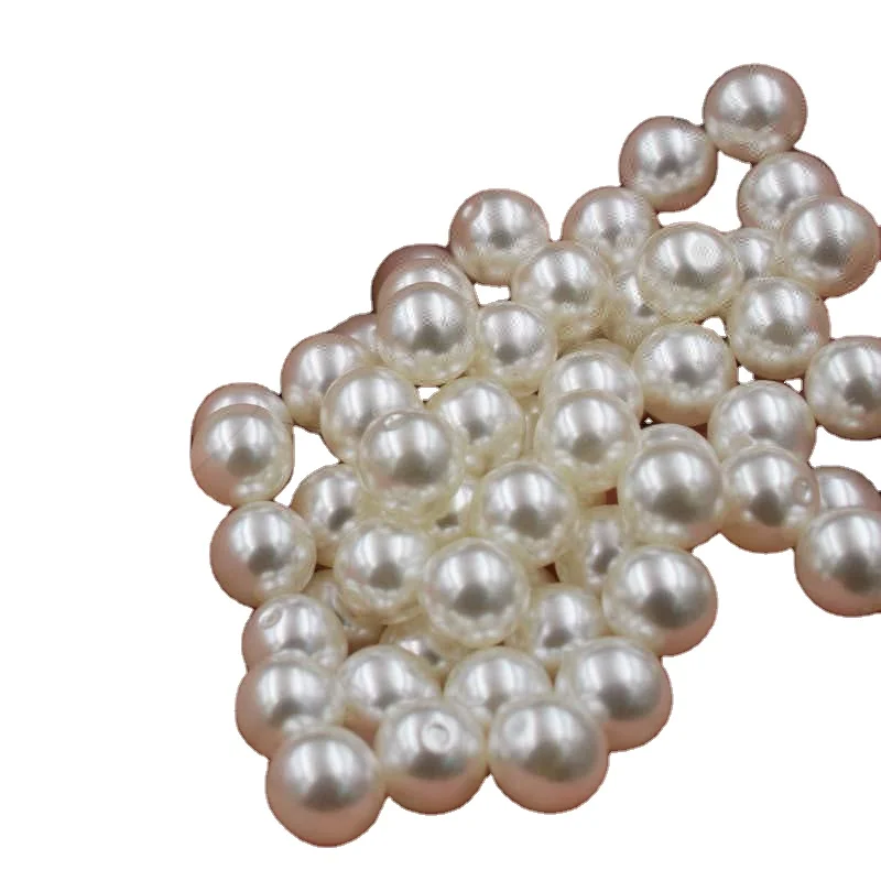 Cheap ABS plastic pearl beads wholesale White imitation pearl High shiny Half Drilled Loose natural Pearl for jewelry