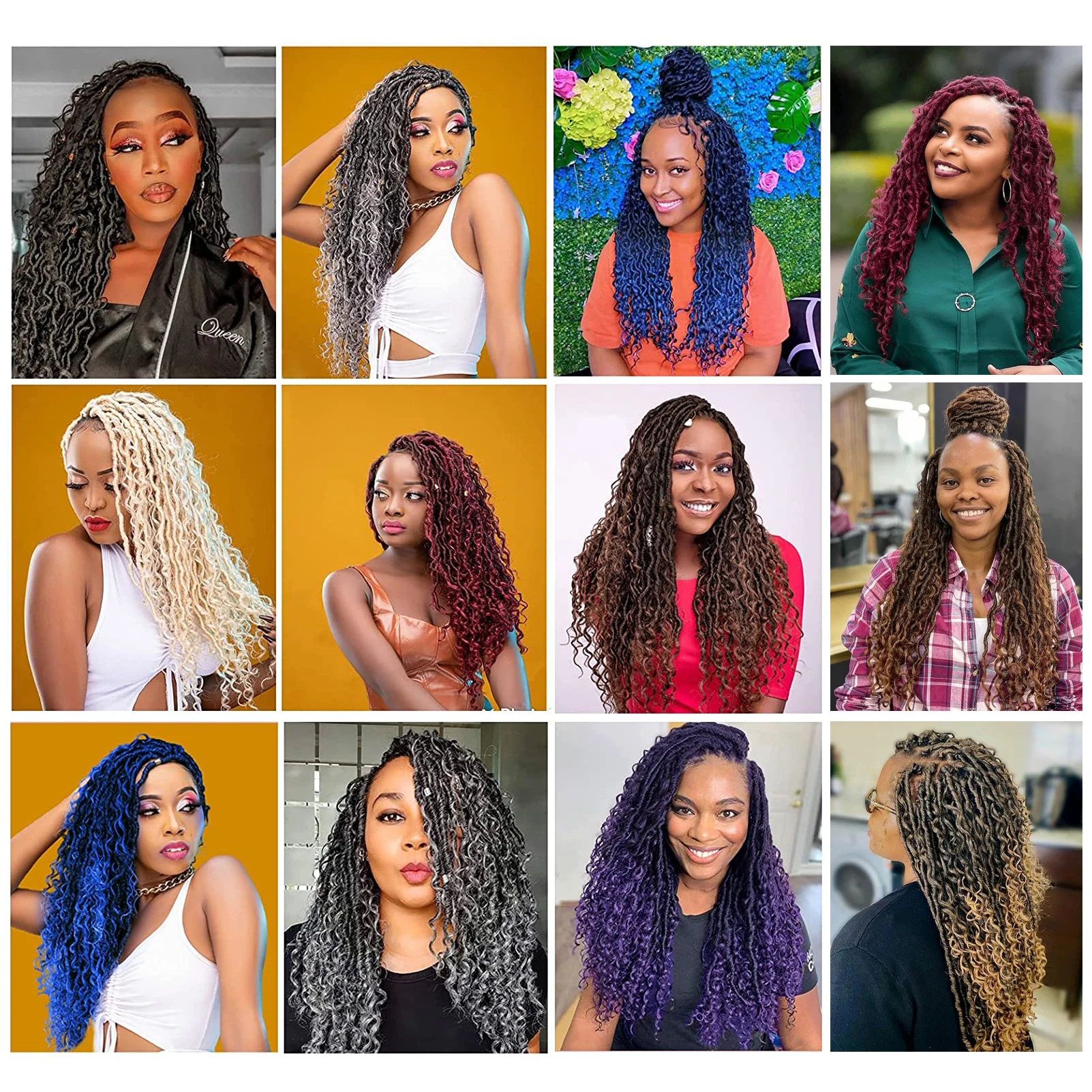 New Goddess Locs Crochet Hair Faux Locs Wavy Crochet Curly Hair Faux Locs Crochet with Curly Ends River Curls Crochet Hair