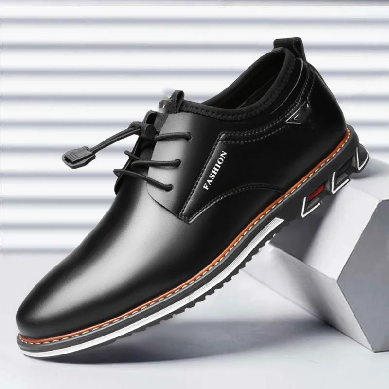 Latest Design Large Size Classic Office Casual Fancy Style Original High Quality Business Black Dress Shoes Leather Shoes Men