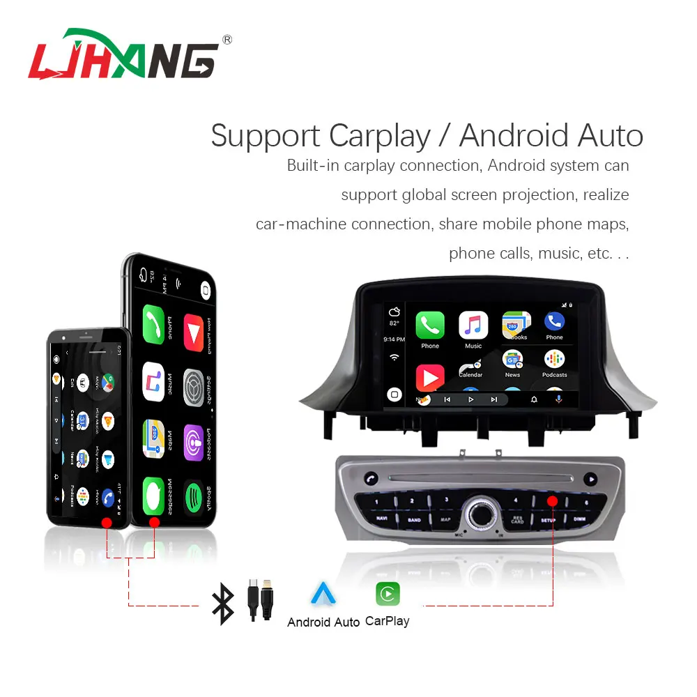 7 inch android 13 8+128G car radio For RENAULT Megane III Fluence 2009-2011 gps navigation multimedia player stereo