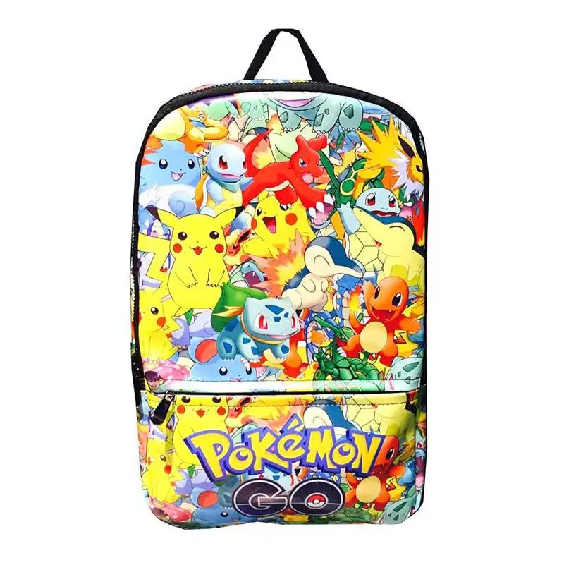 Pokemones Schoolbags Pocket Monsters Characters PU Leather Backpack Eevee Cartoon Backpacks for Students Kids Adults