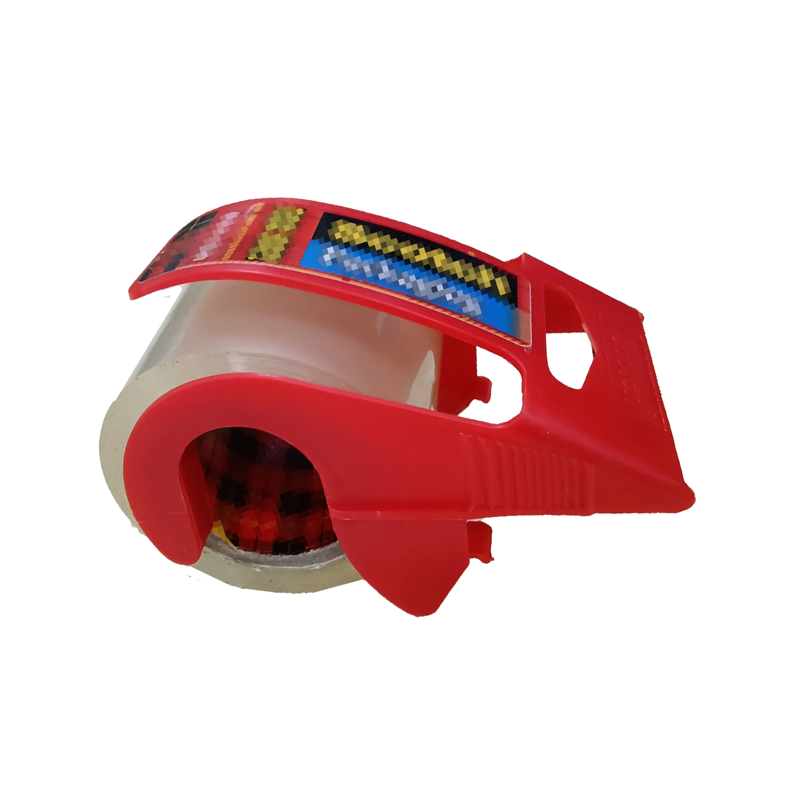 Wholesale Simple 1.5 Inch Red Plastic convenient Packaging Tape Dispenser With Tape Roll for Carton Sealing