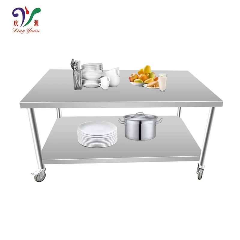 Hot selling Commercial  Assembly Stainless steel kitchen work table restaurant workbench QY-W04