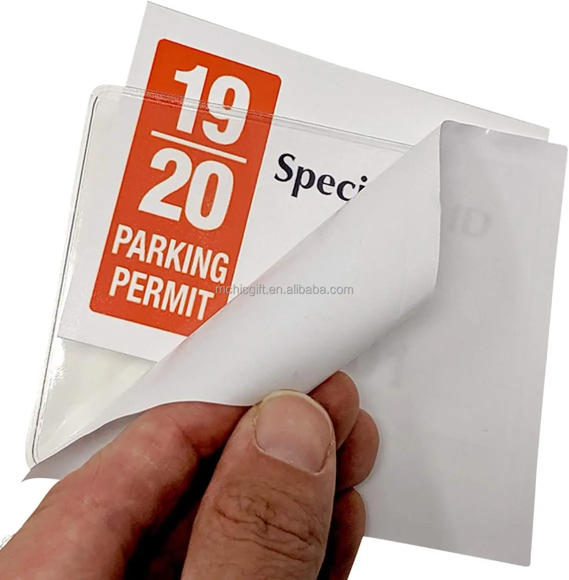 Clear Parking Permit Sleeve Parking Permit Hang Tag Holder Car Vertical Parking Lot Pass Rear View Mirror Hanger