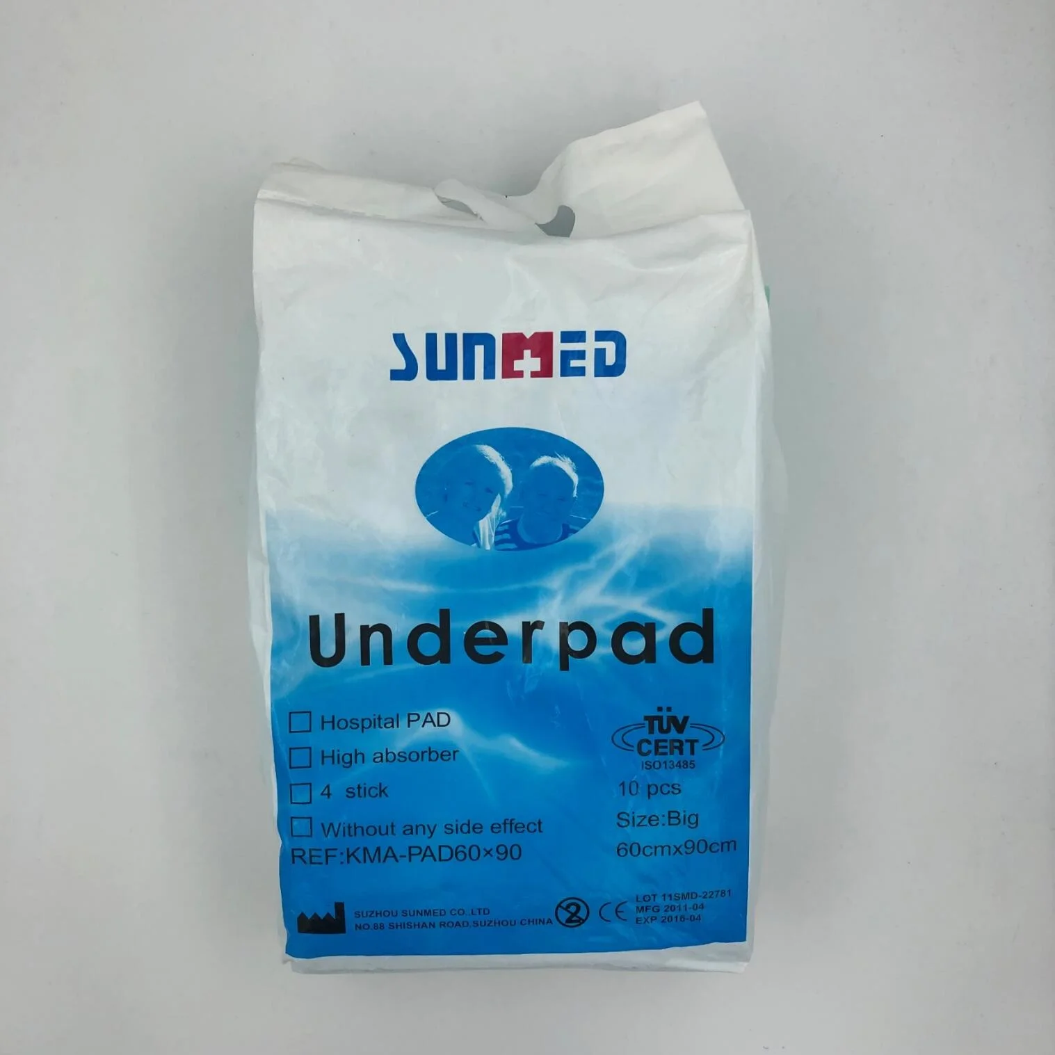 
Disposable absorbent incontinence underpad 