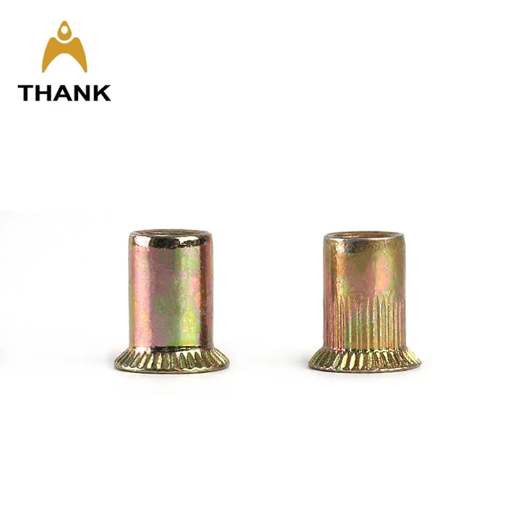 hot sale Steel zinc plated / Stainless steel knurled rivnut flat head threaded pop rivet nut M2 M3 M4 M5 M6 M8 M10 M12