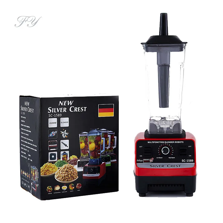 Wholesale home and commercial 2.5L silver crest blender high power electric 4500w blender 15speed 6 blade stand blender juicer