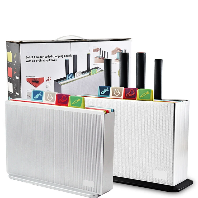 Hot Selling Classification 5Pcs Cutting Board Set With Stainless Steel Or Ceramic Knife Set