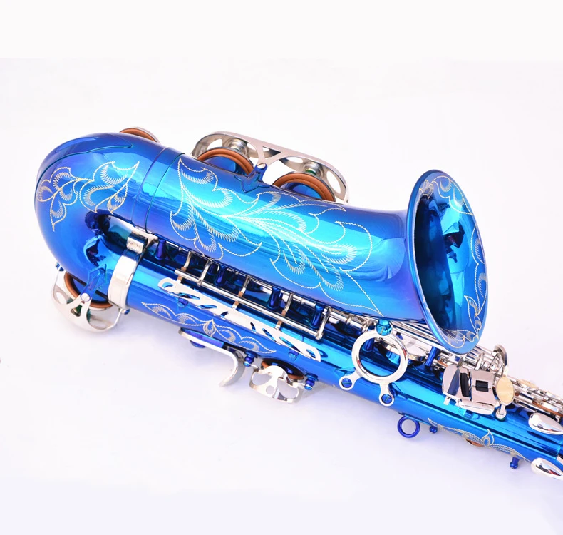 
Minsine Blue Of Silver With Nickel Plated Brass Alto Instrument Accessories Professional Eb OEM China Sax Saxophone Alto 