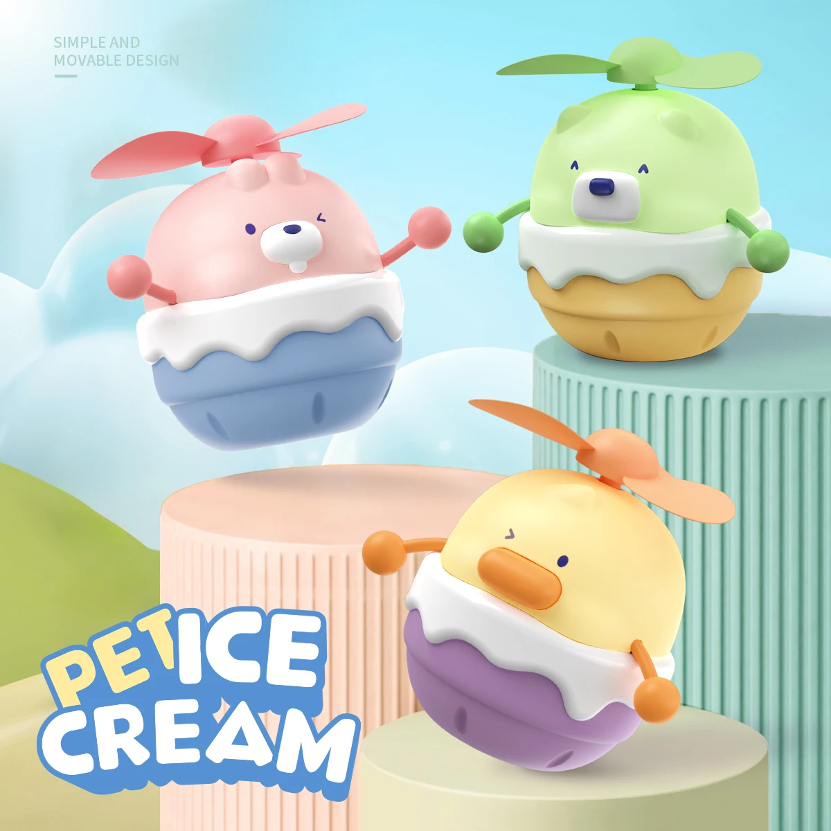 Small Mini Portable Neck Fans Electric USB Rechargeable Fans Cooling Outdoor Summer Toys