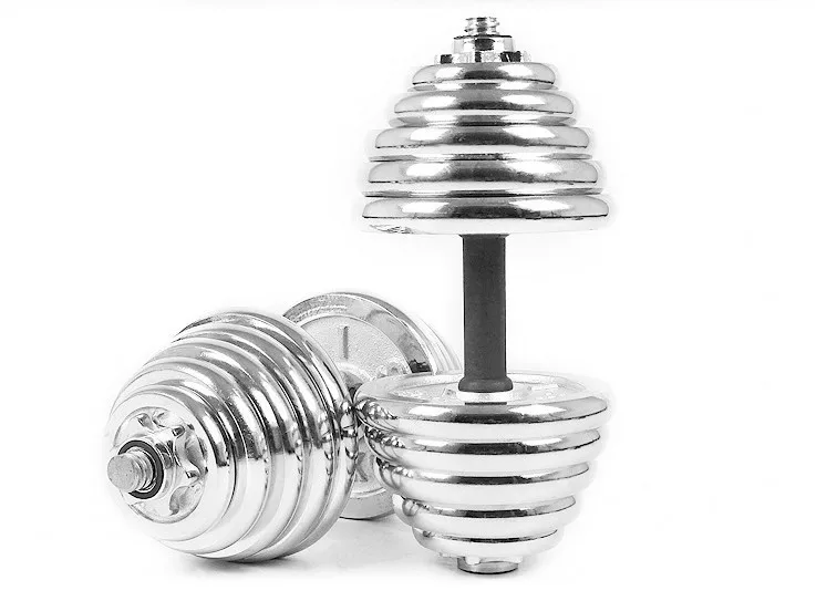 Custom Gym 20kg Cast Iron Chromed Round Portable Fitness 40kg Adjustable Dumbbell With Foam Handle