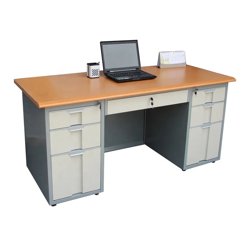 Metal Frame & MDF Top Home Office Desk Work Able Set
