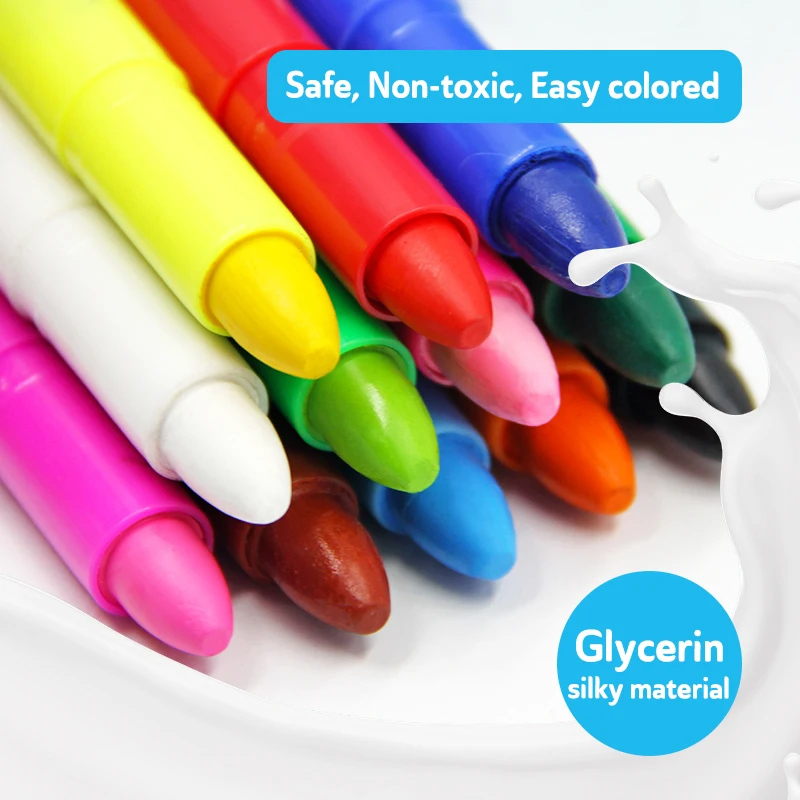 Wholesale Kids Silky Washable Crayon Wax Pencil Set