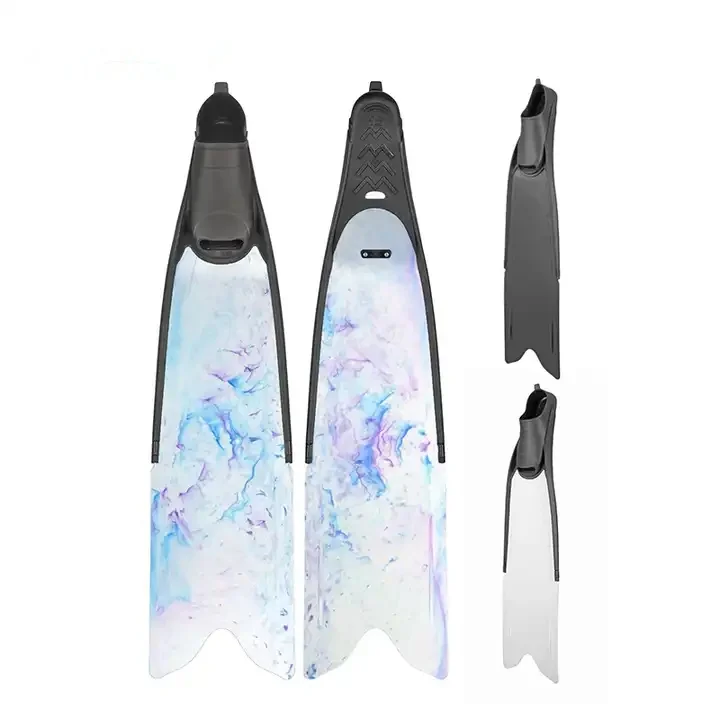 Hot-Sale Silicone Material Professional Scuba Diving Freediving Snorkeling Equipment Long Blade Fins