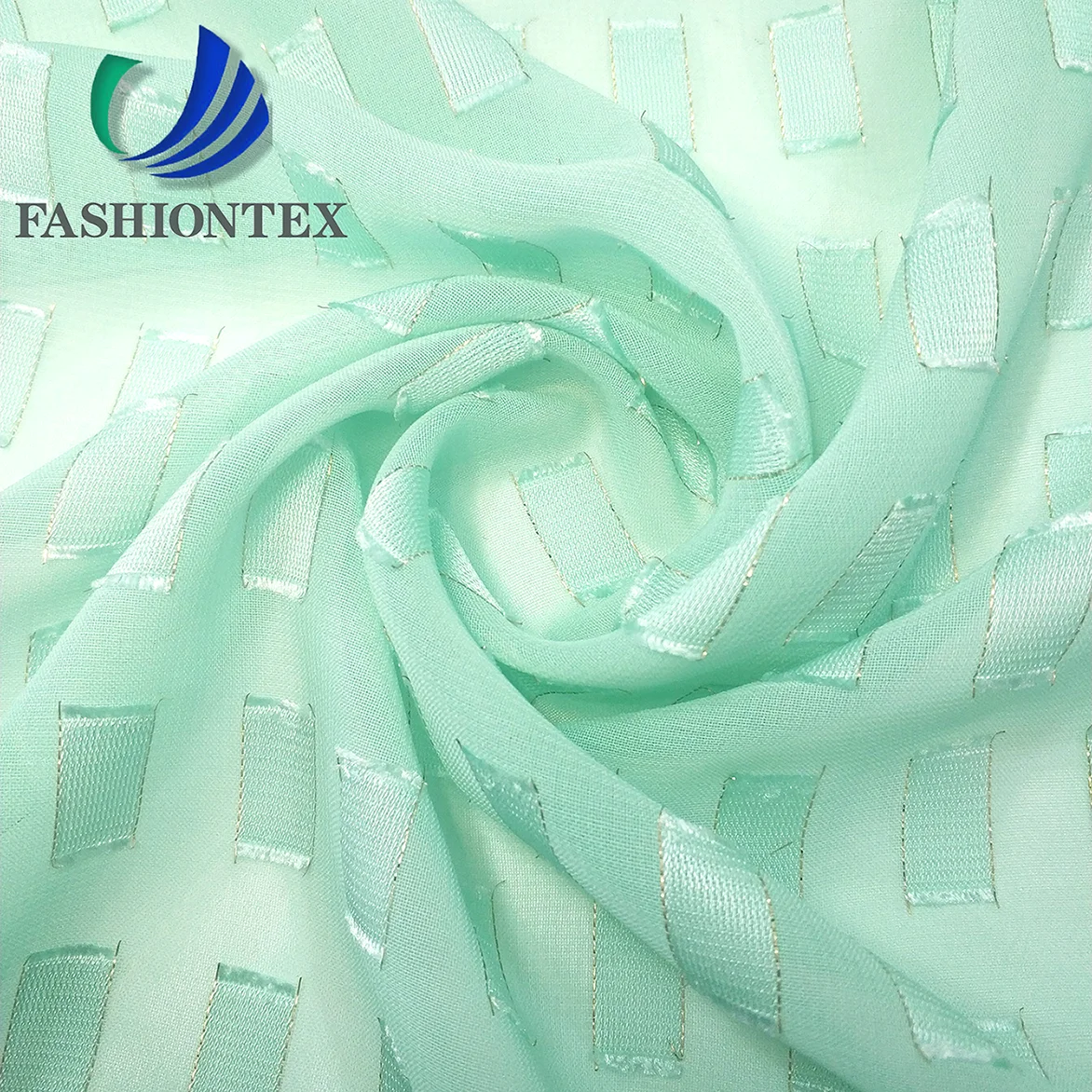 Fashiontex Free samples 75D golden lurex plaid clipped chiffon shiny metallic yarn jacquard 100% polyester fabric